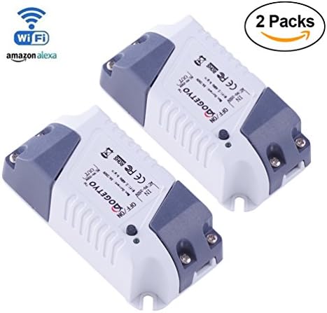 Mini Wireless Smart WIFI Switch Universal Module Relay Timer Outlet Socket Compatible with Alexa Echo Google Home DIY Inteligent Home Automation 2 Packs