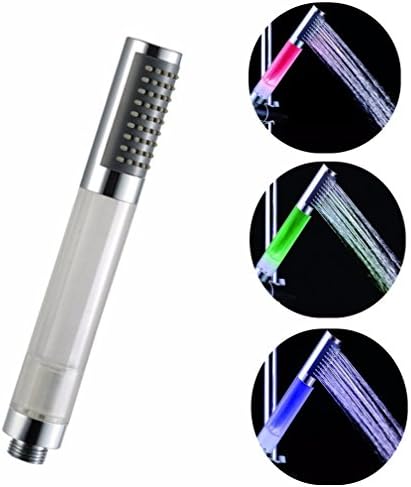 Fitiger 7 Color Automatic light Switching LED Shower ABS Plastic Round Bar Hand Held Shower