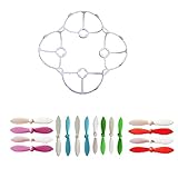 HP95(TM) Cheerson CX-10 Part White Blade Guard Cover Protector with 16PCS Propeller Blade Blue Green Red Purple