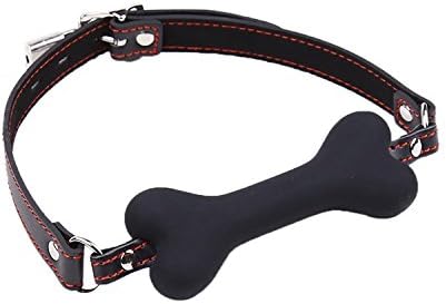 Laswumen Mouth Ball, Adjustable Soft Silicone Ball Gag Toys (balck bone)