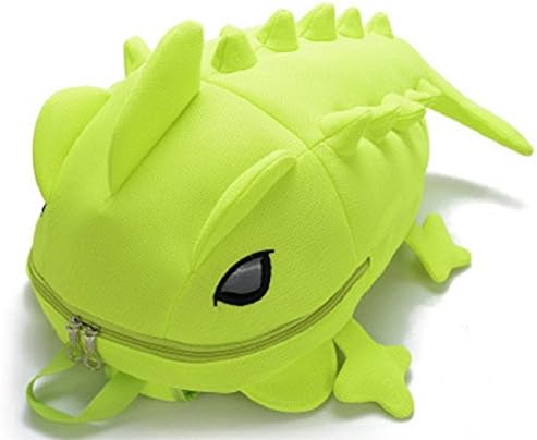 Cute 3D Solid Chameleon Backpack for Girls Vivid Backstab Monster Shaped School Bag Shark Satchel Bags Bolsa Mochila Feminino (Green)