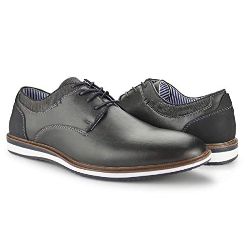 MERRYLAND Men's Business Casual Oxford Shoes,Grey PU, 10 M US Pricepulse