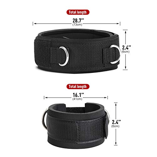 image for TOBWOLF 4 Pack Fitness Thigh Straps with Ankle Cuffs, Soft Neoprene Pa