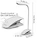 LED Desk Lamp, ZHOPPY Dimmable Clip On Bedside Lamp Table Lights with Clip-On Clamp - Reading Book Light, Eye-care, Portable, USB Rechargeable, Gooseneck Tube Touch Control Light (White)