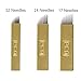 EZTAT2 50Pcs PCD Microblading Needles Assorted for Permanent Makeup Supplies Manual Eyebrow Blades Mixed 12 14 17 Pin
