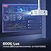 Native 1080p Projector, BOMAKR 4K Support Full HD Video Projector, 6000 Lux, 8000:1 Contrast Ratio, ±50°Horizontal and Vertical Keystone, 50% X/Y Zoom Out, Compatible with TV Stick, iPhone Android, PCthumb 2