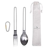 usharedo Titanium Spoon Fork Chopsticks Outdoor Camping Portable Tableware Flatware Cutlery Titanium Utensils