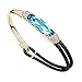 Xingzou Bangle Bracelets For Girls Women, LT.Blue Crystals From Swarovski,18K Gold Plated Jewelry