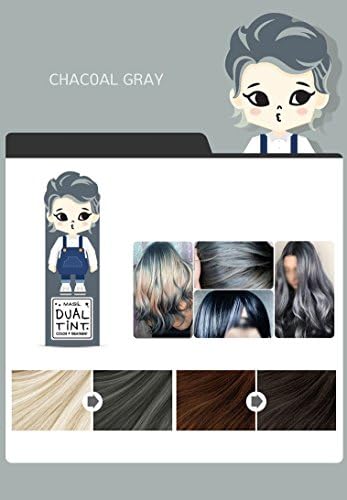 Masil Dual Tint Hair Color + Treatment Dye (50ml 1.69 oz) (Charcoal Gray)