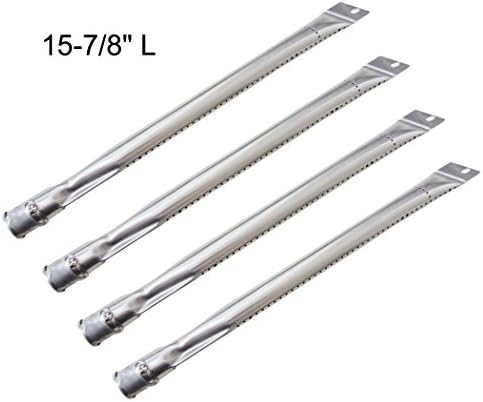 LURIS YB815(4-pack) Universal Stainless Steel Grill Pipe Burner Replacement Parts for Brinkmann Pro Series 6430, Charmglow 810-7400-S, 810-7420-S, 810-7440-S and Uniflame Models (15 7/8 inch)