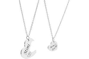 Ankiyabe Matching Granddaughter Heart Necklace Set - Grandma & Me Gift Necklace