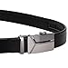 Vbiger Fashion Men's Ratchet Belt Automatic Buckle Full Grain Leather 35mm Wide (Black 1) size 44-52 trim to fit