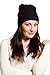 Fishers Finery Women's 100% Pure Cashmere Cable Knit Hat; Super Soft; Cuffed (Black)