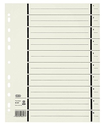 Elba 400004671 - Separadores (100 unidades, A4, cartón rígido, 230 g/m²), color beige