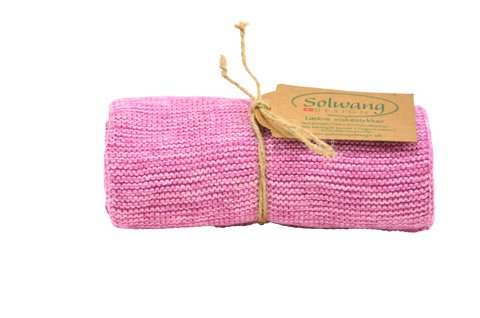 Solwang Organic Pink Mottled Cotton Knitted Tea Towel Kitchen Towel
