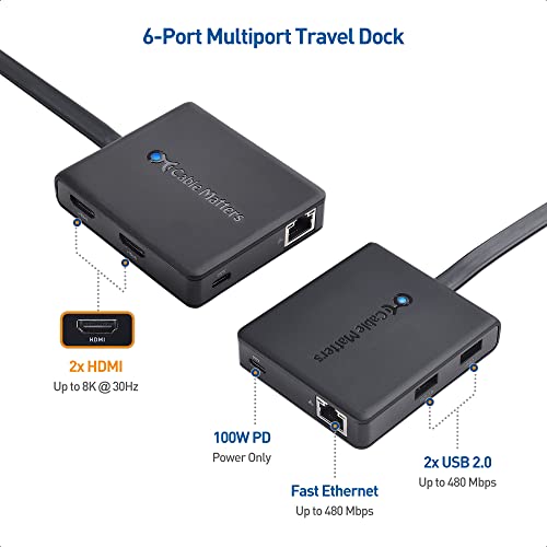 Cable Matters Dual Monitor USB C Hub (USB C Dock) with Dual 4K HDMI, 2X