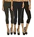 3 Pack: Women's Capri Length Legging Tights