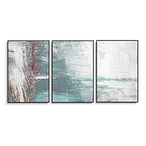 Framed Canvas Wall Art for Living Room, Bedroom Abstract Ink Oil Painting Canvas Prints for Home Decoration Ready to Hanging - 16"x24"x3 Panels