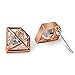 UHIBROS Diamond Shaped Earrings Unisex Hypoallergenic Stainless Steel Earrings Cubic Zirconia Stud Earrings Gold