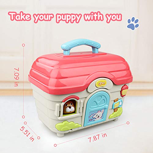 GrowthPic Dog Playset Toys for Kids, Dog Animals Toy with Carrier Puppy Toys Pretend Play Pet Toy with Realistic Sounds & Music, Play Dogs Educational Learning Toys Best for 3, 4, 5, and 6 Year Olds - Thumbnail 4