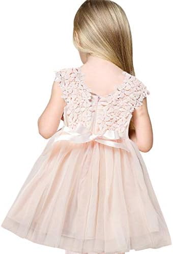 SOVIKER Baby Girls Princess Flower Dress Sleeveless Lace Tutu Gown Bridesmaid Party Wedding Birthday Dress