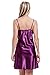 BellisMira Women's Satin Chemise Nightgowns, Sexy Sleepwear V Neck Spaghetti Strap Silk Lace Nightdress Purple, S