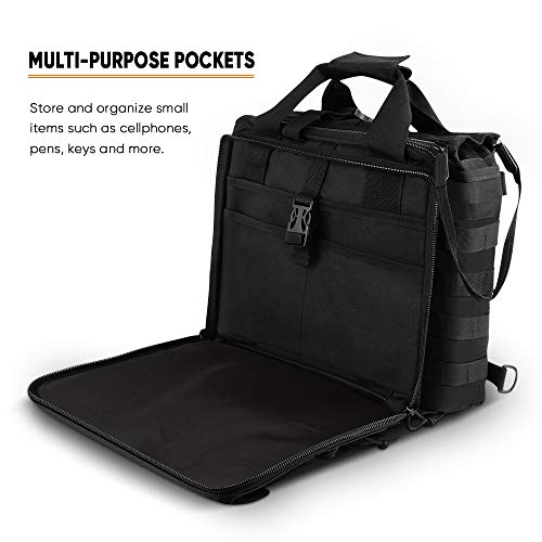 Men's Military Laptop Messenger Bag Multifunction Outdoor Tactical Briefcase Computer Shoulder Handbags for 17" Laptop (Black) - Thumbnail 4