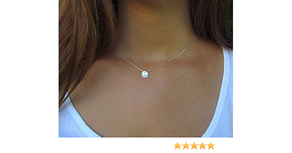 delicate simple silver circle necklace 