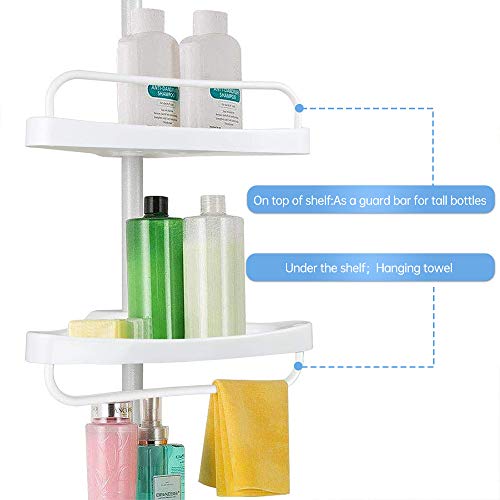 Shower Caddy, Constant Tension Corner Shower Caddy, 4 Tier Positionable