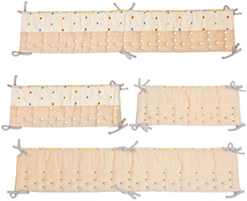 Nurture Imagination Airflow Bumper 4 Piece Set, Tan Cut Dot