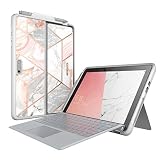 Microsoft Surface Go Case, i-Blason [Cosmo] Slim Glitter Protective Bumper Case Cover with Pen Holder Compatible with Type Cover Keyboard for Surface Go Tablet 10 Inch (2018 Release) (Marble)