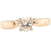 Natural Peach Morganite 14k Rose Gold Over Sterling Silver Engagement Ring Size 5, 6, 7, 8, 9