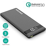 Portable Charger Power Bank, Hokonui 20000mAh External Battery Packs Quick Charge 3.0 with 3 Inputs & 3 Outputs Compatible for iPhone, Samsung Galaxy S9 Plus/S9/S8 Plus/S8, iPad and More