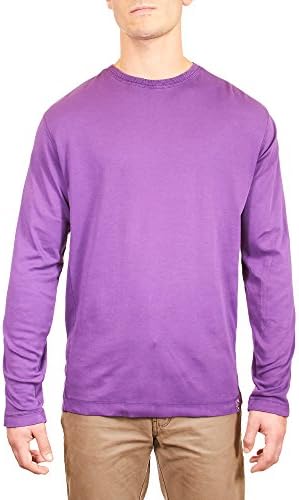 Thaddeus mens KIRBY LS 100% COTTON INTERLOCK CREW NECK Purplest Large