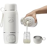 CrystCare Portable Milk Warmer for Travel,Heating Modes for Breast Milk & Water, Portable Bottle Warmer with Fast Heating,16000mAh Long Battery Life for Baby on The Go,17 Oz for Travel