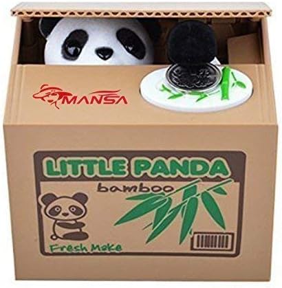Mansalee Cute Stealing Coin Cat Money Box Panda Bank Piggy Bank