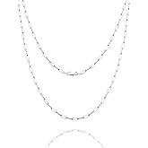 ASDULL 925 Sterling Silver Clasp Paperclip Chain 2/3/4/5mm Necklace for Women Men Silver Link Chain Necklace for Women 16/18/20/22/24/26/30 Inches