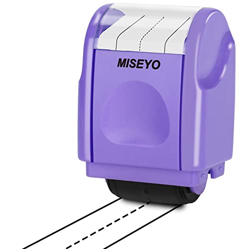 Miseyo Dashed Handwriting Lines Practice Roller Stamp,Self-Inking Line Rolling Stamps for Kids Writing - Purple