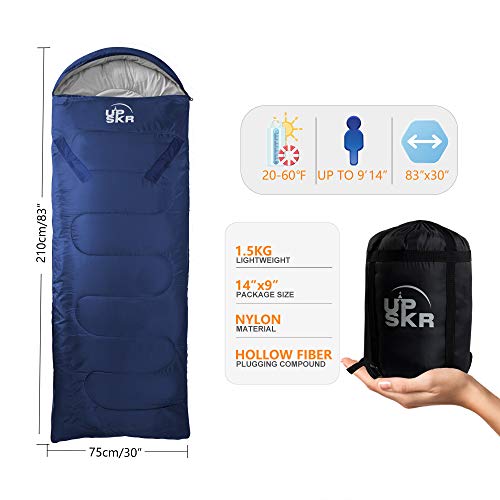 UPSKR Sleeping Bag Lightweight & Waterproof for Adults & Kids Cold
