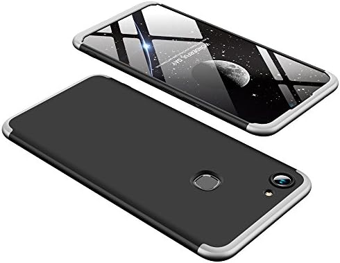JMGoodstore case Compatible Vivo Y83,360 Full Body Coverage Degree Protection 3 in 1 Combination Anti-Scratch PC Ultra-thin Skin cover+Screen Protector (Silver+Black)