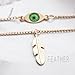 Edary Layered Necklaces Gold Jewelry with Fashion Evil Eye Cross Feather Pendants for Women and Girls (Blue Evil Eye)