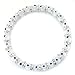JEWELRIESHOP Turkish Evil Eye Bracelet Murano Glass Beads Beaded Clear Crystal Spacer Bracelet for Women (6-8mm, Blue Red Black White Mix Color Eye Beads)