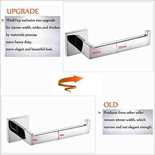 image for ThinkTop 2pcs Luxury 304 Stainless Steel Chrome Finished Toilet Paper 