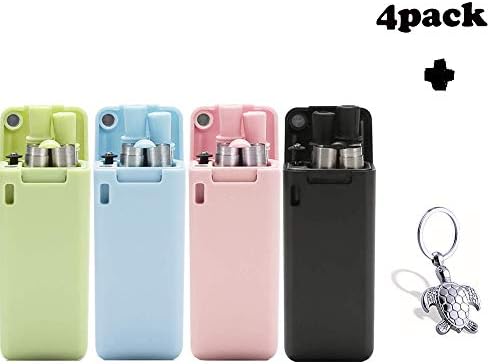 Collapsible Reusable straws, Food-grade stainless steels folding drinking straws Foldable Metal Straws with Case and Cleaning Brush (Pink&Green&Black&Blue)