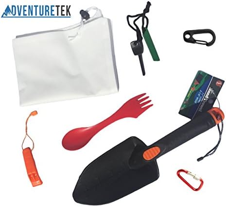 AdventureTek Outdoors Survival Camping Kit - Backpacking and Camping Accessories in Ditty Bag Set