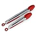 Kitchen Tongs and Stainless Steel Silicone Cooking and Serving Utensils, Set of 2, 10 and 13.5 Inch