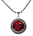 Baja Billys Ocean Creations St. Christopher Surfer Necklace, Large Pendant, Red with Black Rim, 23 Inches