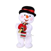 Gunel Christmas Animated Musical Santa Claus Figure Twisted Wiggle Hip Dance Singing Funny Electric Toy Xmas Decorations Birthday for Kids (Snowman)