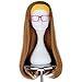 Miss U Hair Girl Long Wavy Light Orange Cosplay Costume Wig with Yellow Hairband Glass