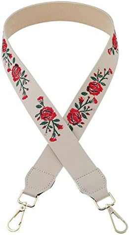 Red Rose Replacement PU Leather Handbags Strap Shoulder Bag Strap Accessory 3.8 x 90cm